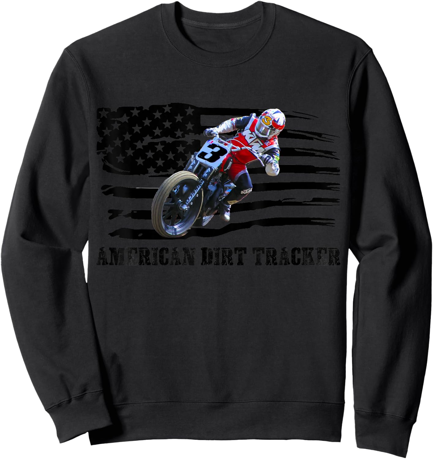 American Dirt Tracker Flat Track Racer Dirt Track Men Boys Sweatshirt - Sweatshirt | Black