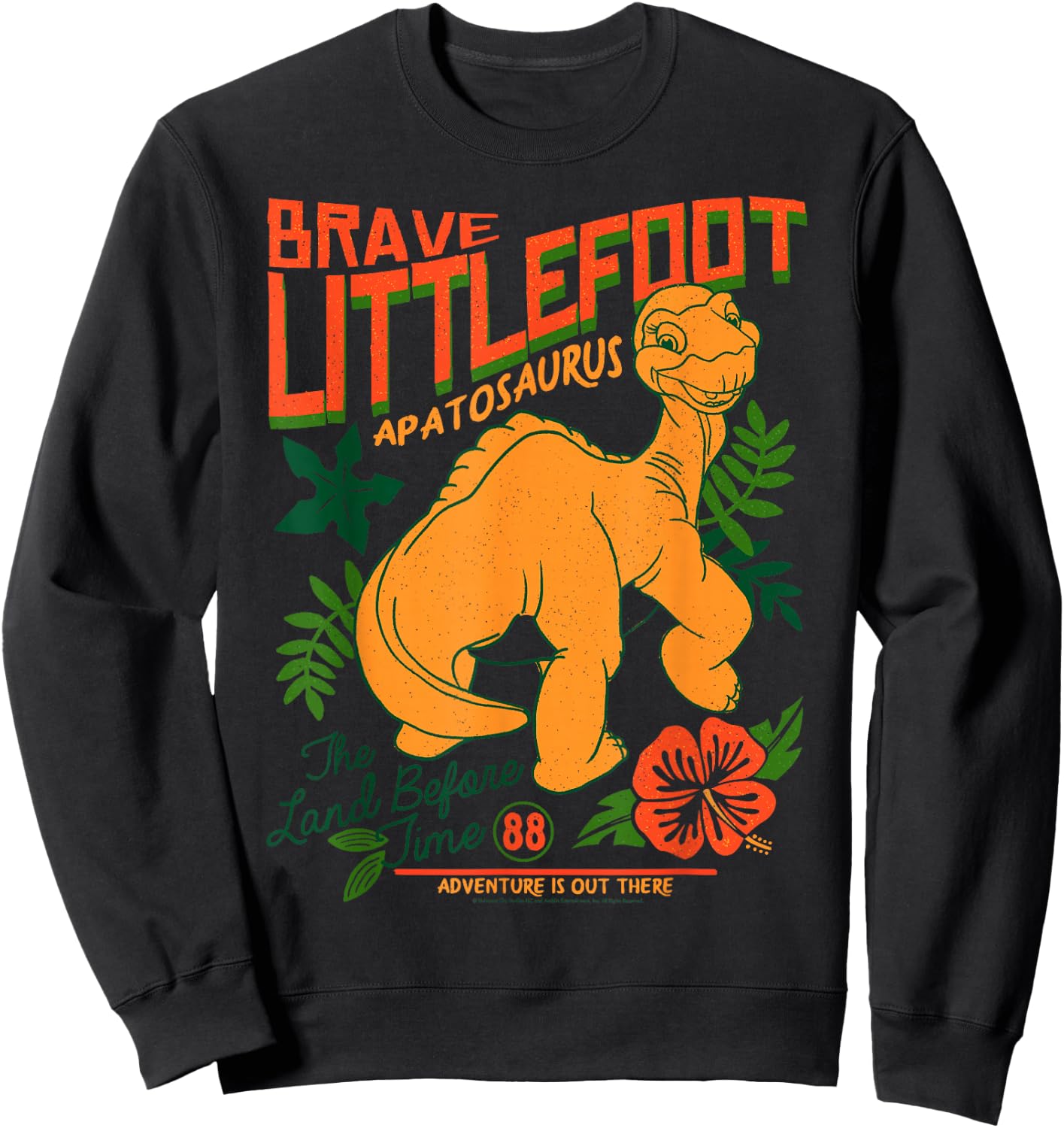 Land Before Time Brave Littlefoot Adventure is Out There Small Sweatshirt - Sweatshirt | Black