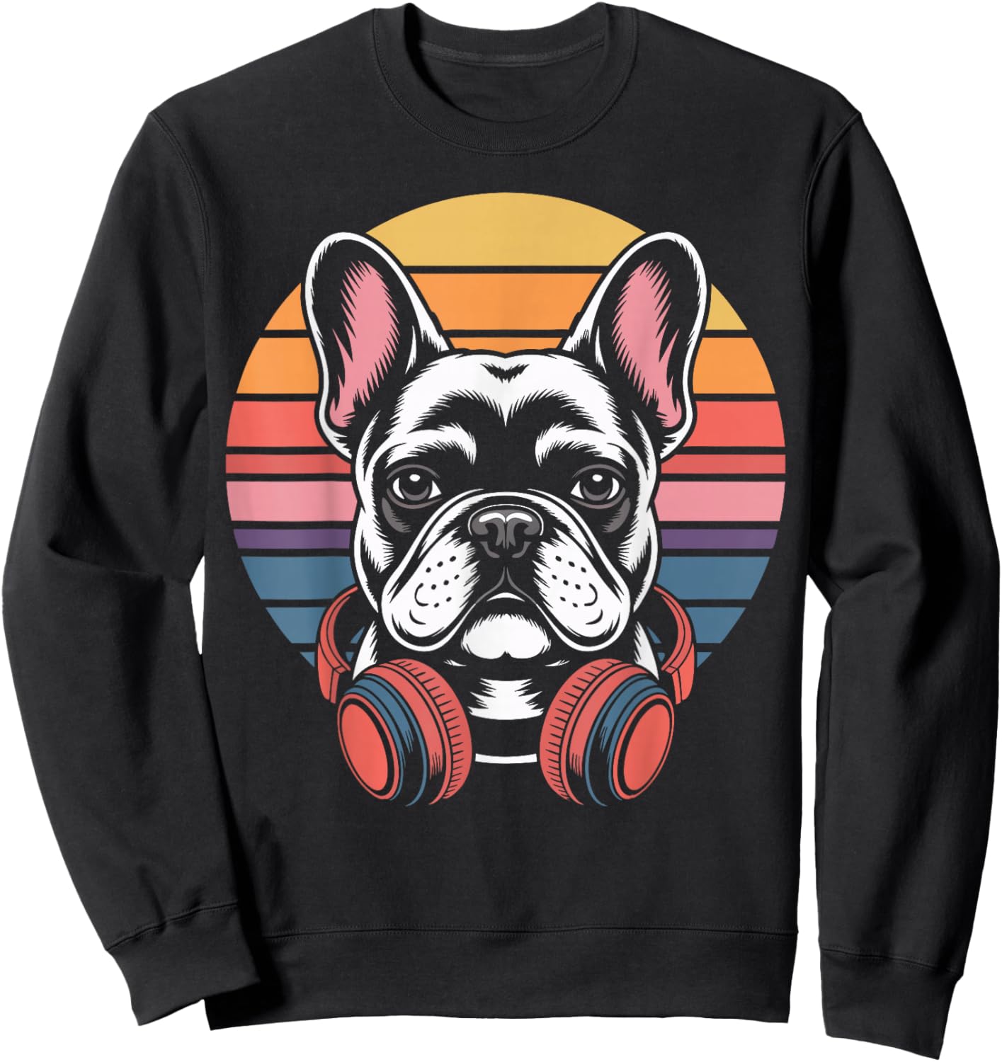 French Bulldog Headphones DJ French Bulldog Sweatshirt - Sweatshirt | Black