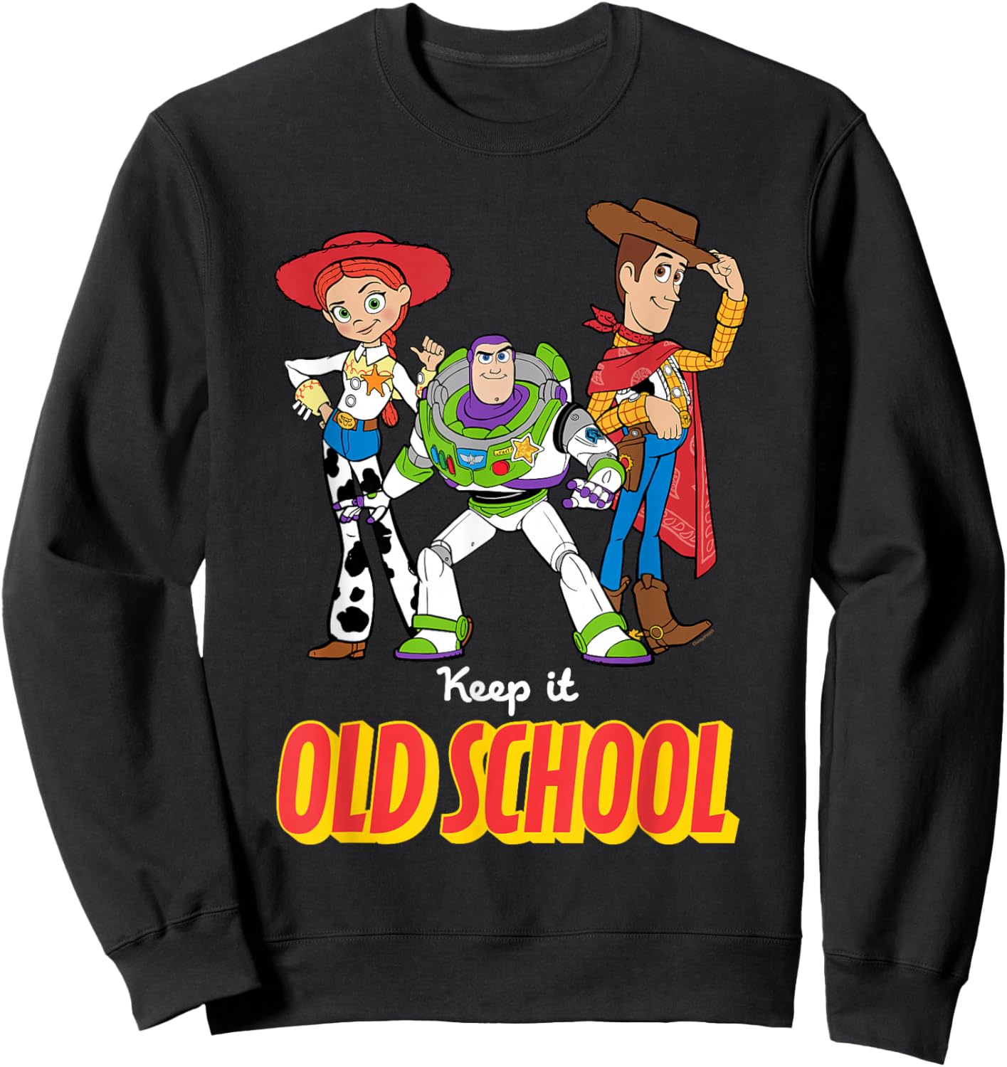 Disney and Pixar's Toy Story 5 Hero Trio Keep it Old School Sweatshirt - Sweatshirt | Black