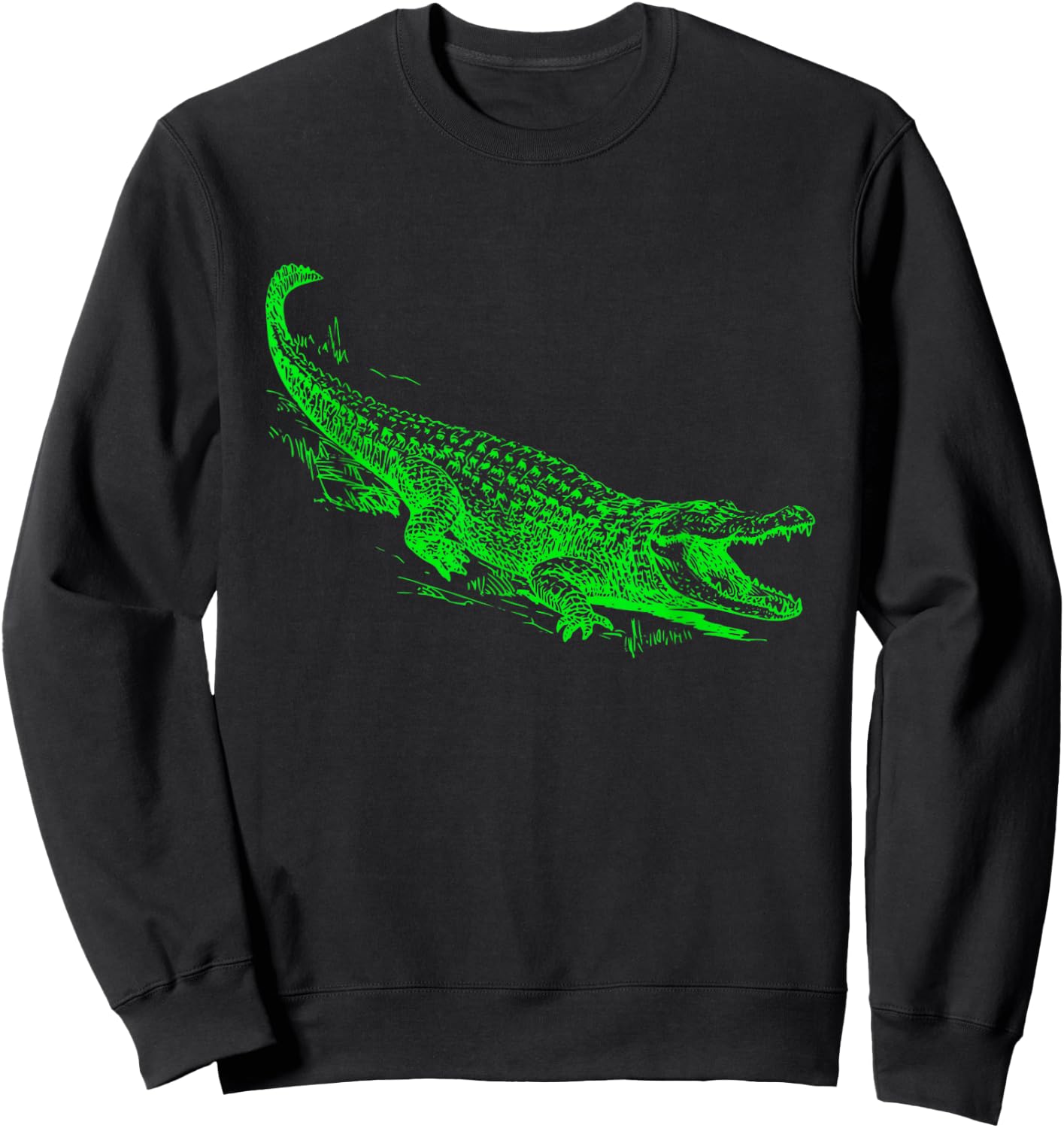 Fun Alligator Illustrative Graphic and boys Gator Sweatshirt - Sweatshirt | Black