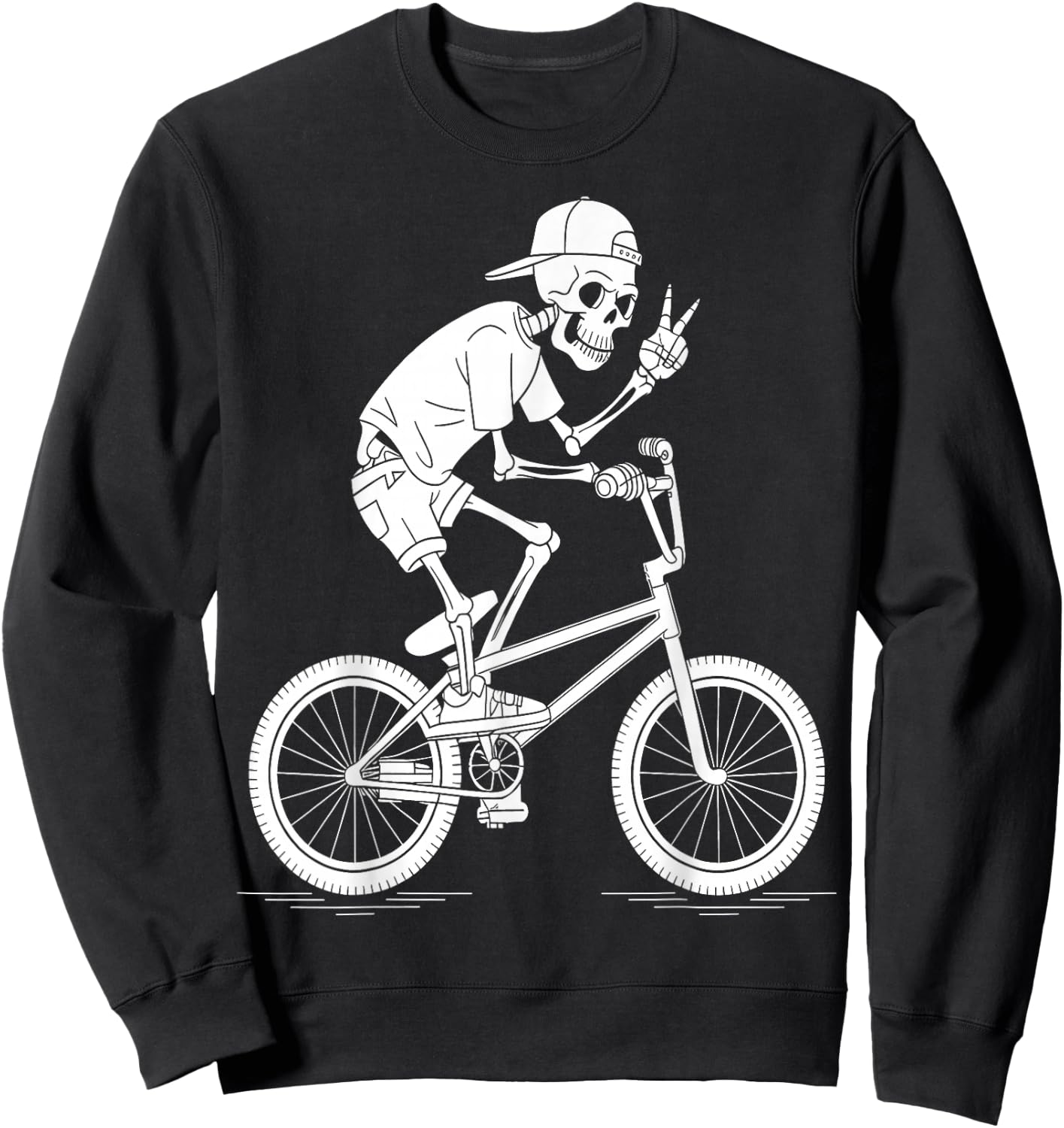 Skeleton BMX Rider Chill Cycling Sweatshirt - Sweatshirt | Black