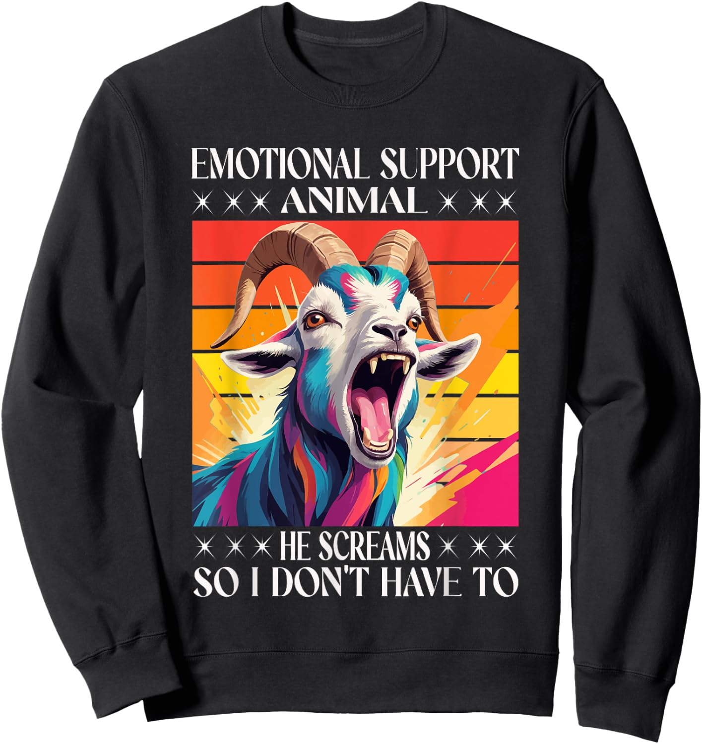 Goat Emotional Support Animal Goat Owner Raiser Sweatshirt - Sweatshirt | Black