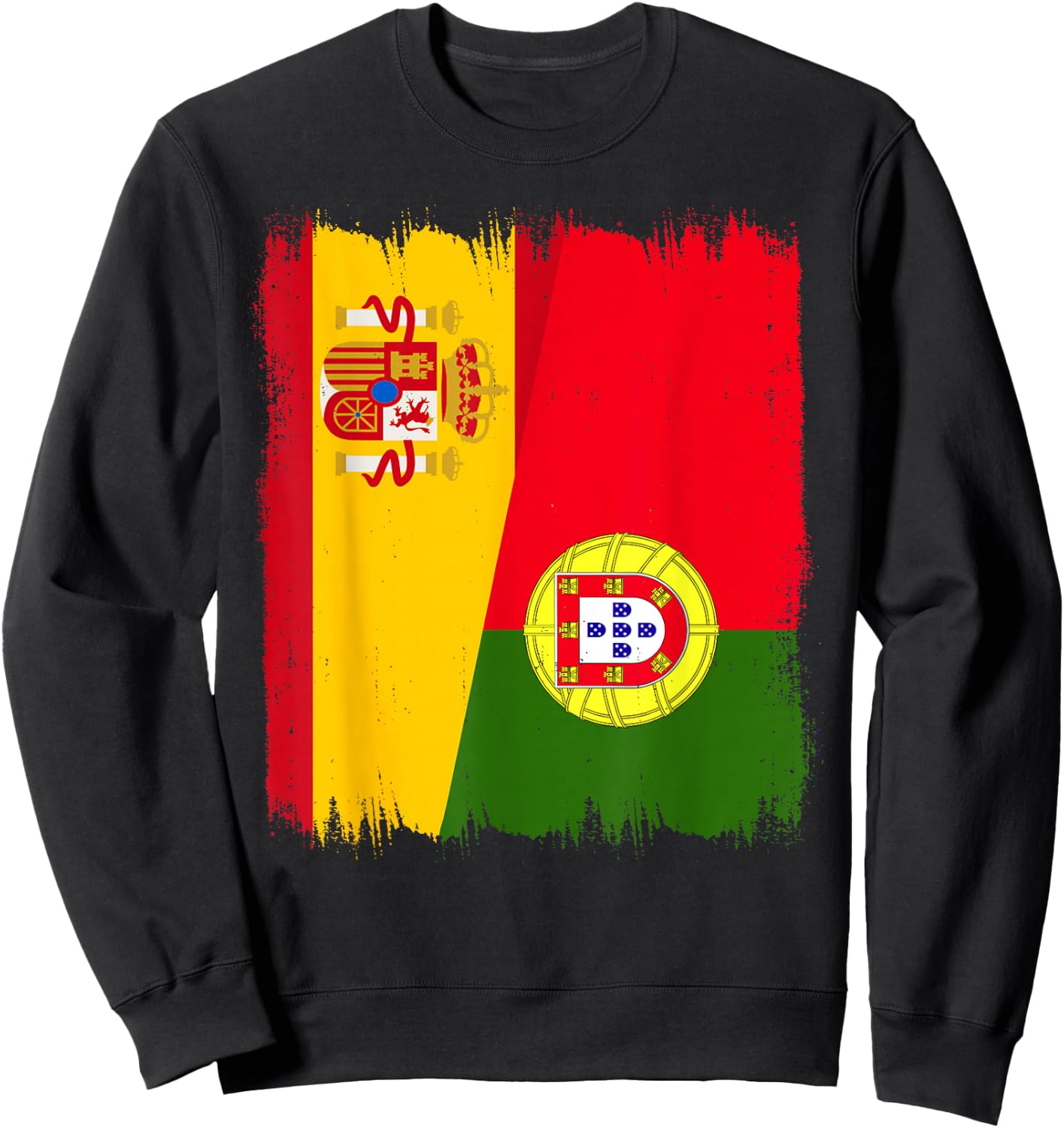 Spain Portugal Flag Wear Spanish Portuguese Heritage Sweatshirt - Sweatshirt | Black