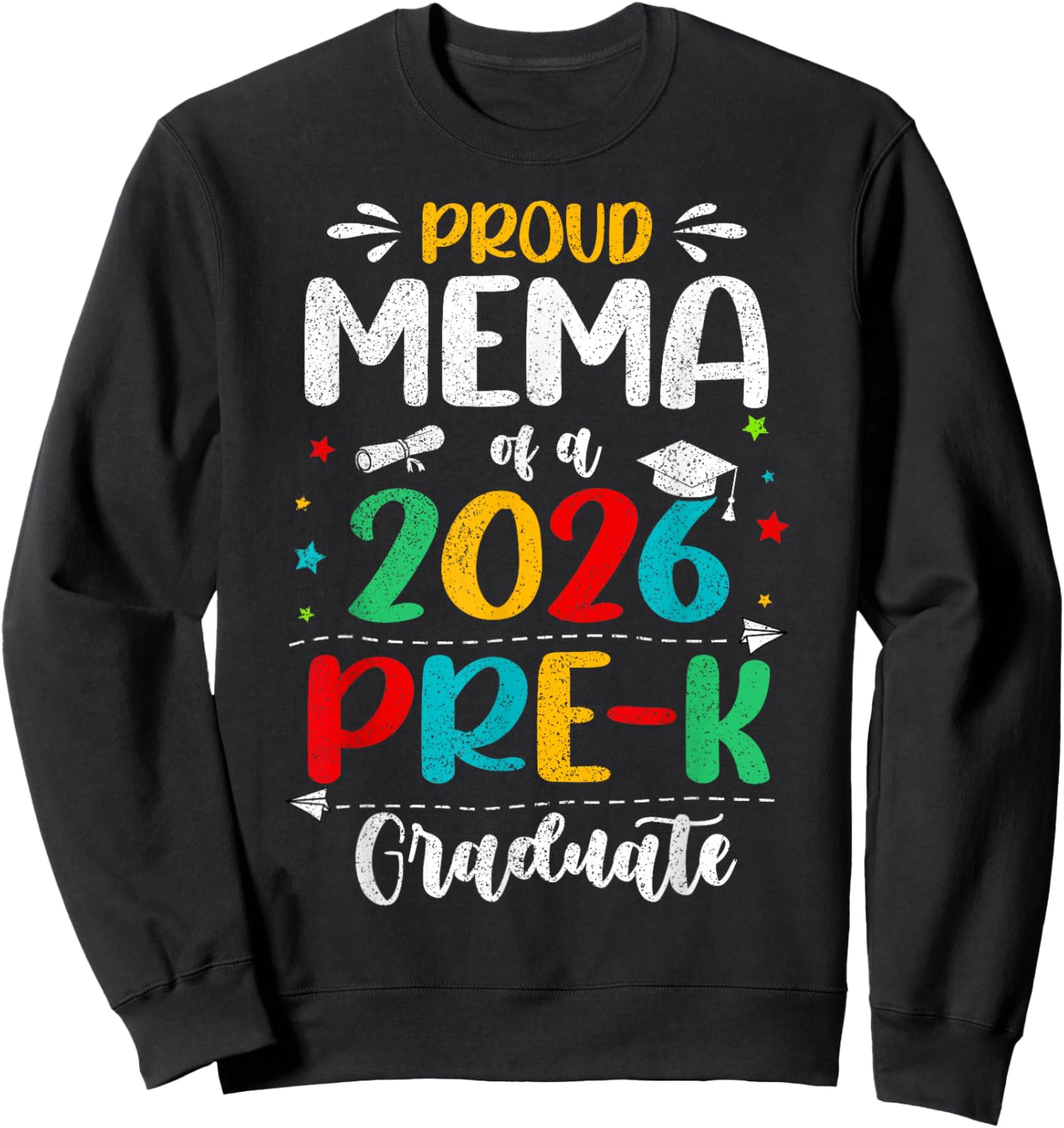 Proud Mema of A 2026 Pre K Graduate Boy Girl Kids Sweatshirt - Sweatshirt | Black