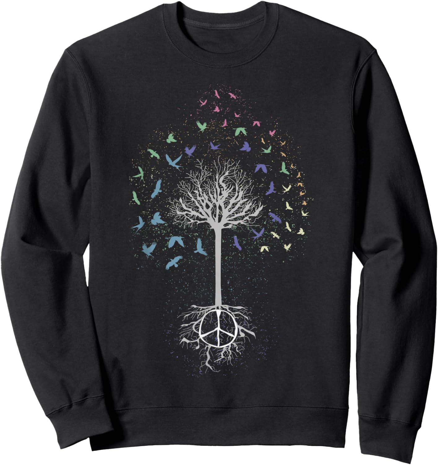 World Peace Tree Freedom Dove Birds Environment Sweatshirt - Sweatshirt | Black