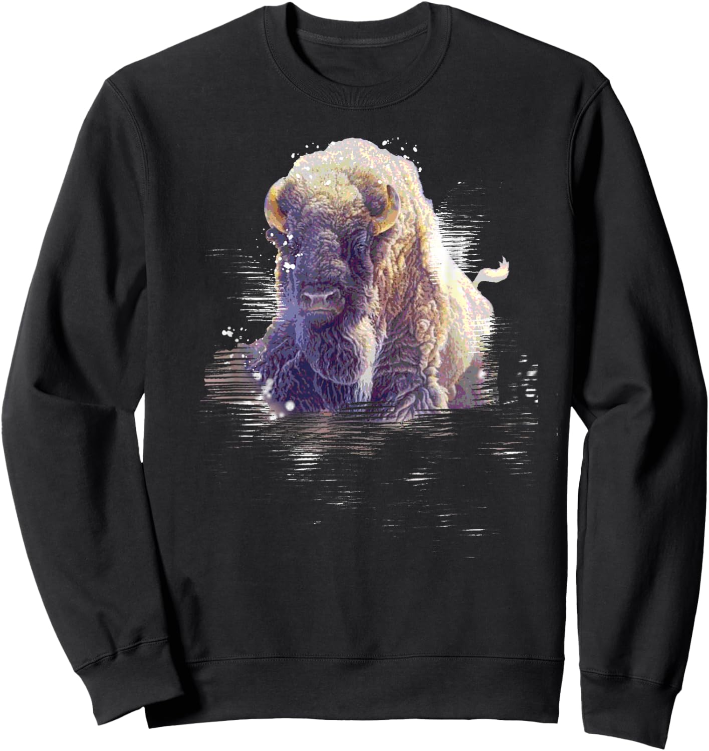 Great Native American White Buffalo Sacred Spirit Animal Sweatshirt - Sweatshirt | Black