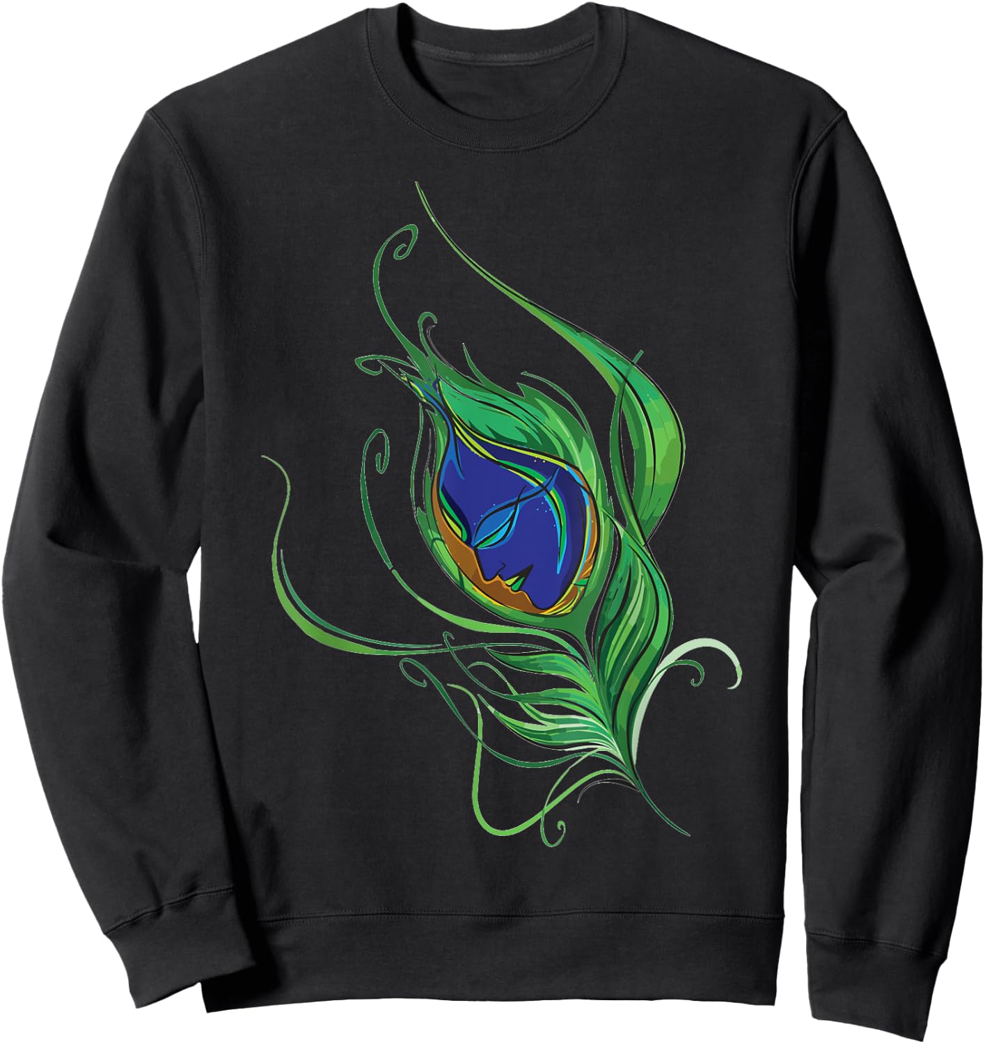 Artistic Peacock Feather Lord Krishna . Sweatshirt - Sweatshirt | Black