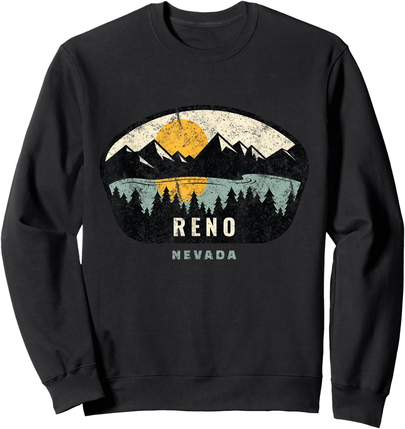 Reno Nevada, NV Vacation Souvenir Sweatshirt - Sweatshirt | Black