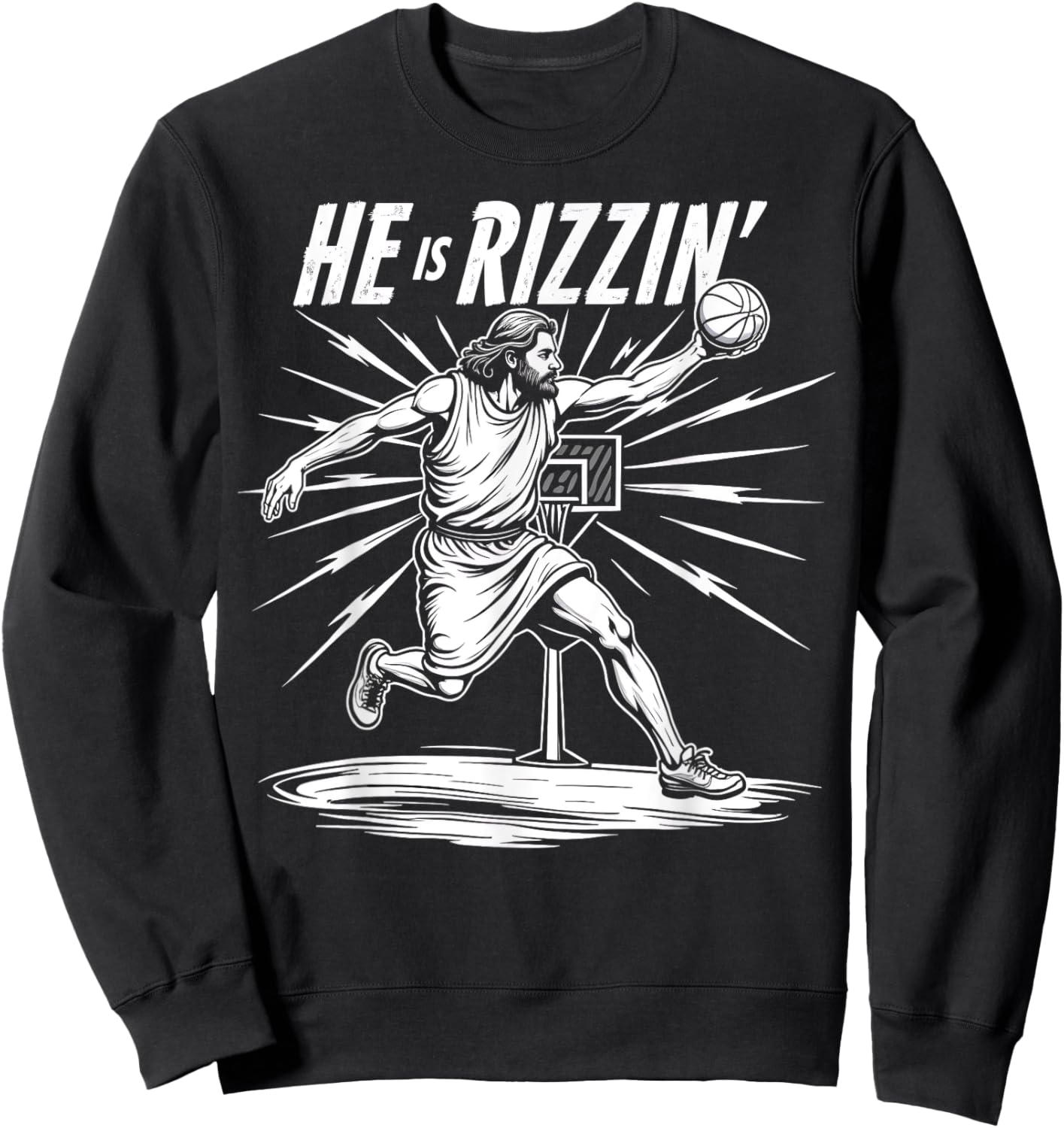 Easter He Is Rizzin Christian Religious Boys Kids Men Teen Sweatshirt - Sweatshirt | Black