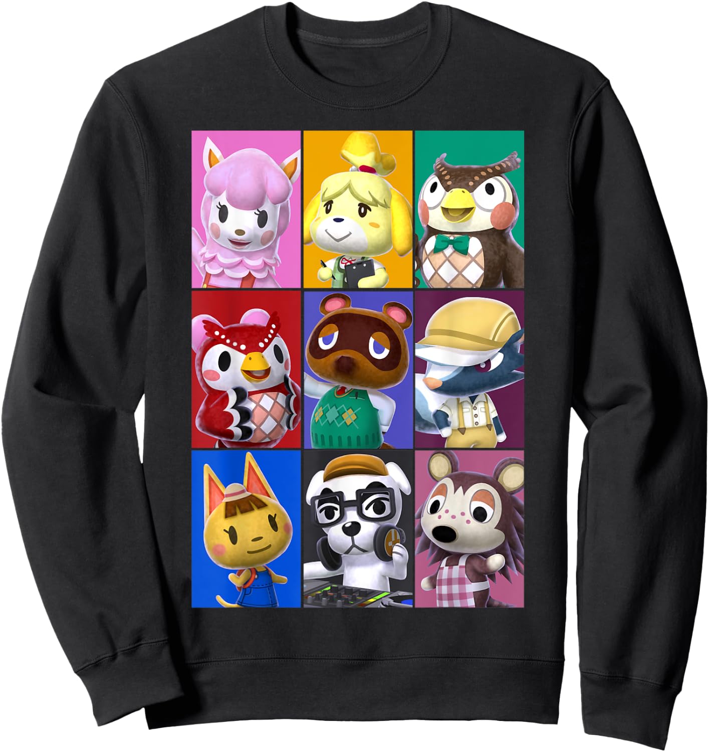 Animal Crossing Towns Folk Yearbook Photo Style Poster Sweatshirt - Sweatshirt | Black