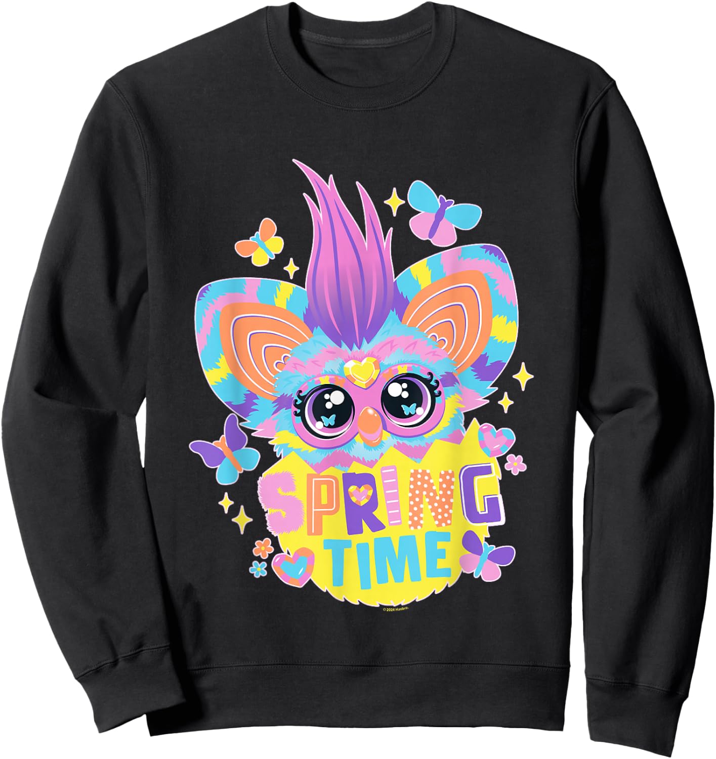 Furby Easter Spring Time Cute Furby Hatching From Egg Sweatshirt - Sweatshirt | Black