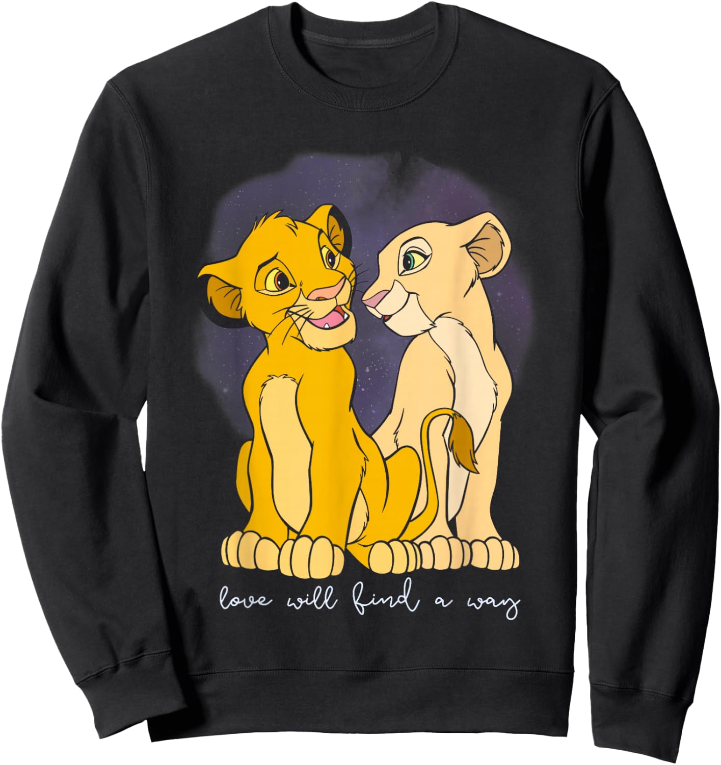 Disney The Lion King Valentine's Day Simba & Nala Vintage Sweatshirt - Sweatshirt | Black