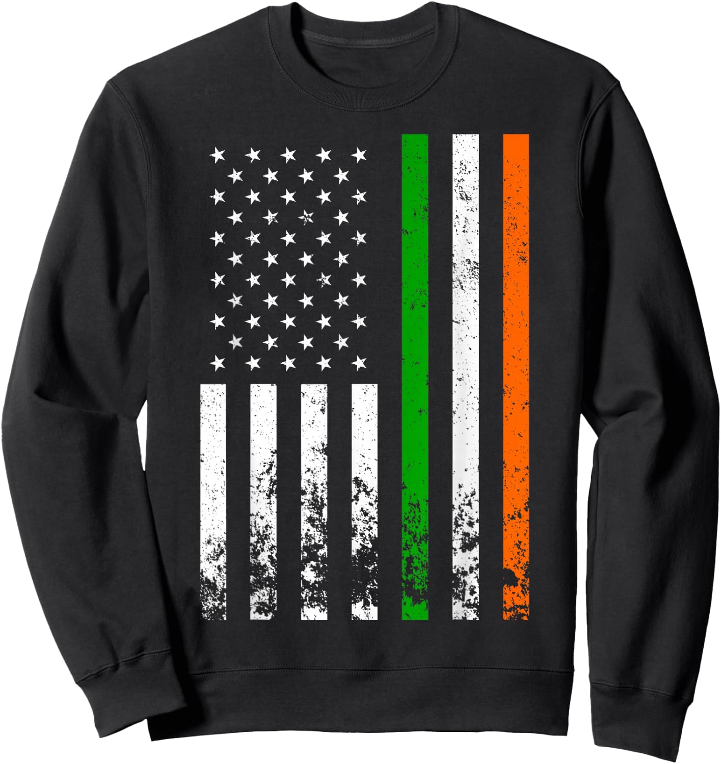 Irish American Flag Ireland Flag ST Patrick's Day Gift Lucky Small Sweatshirt - Sweatshirt | Black