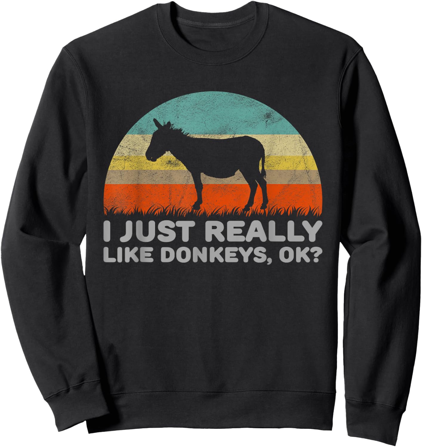 Funny I Just Really Like Donkeys OK Sweatshirt - Sweatshirt | Black
