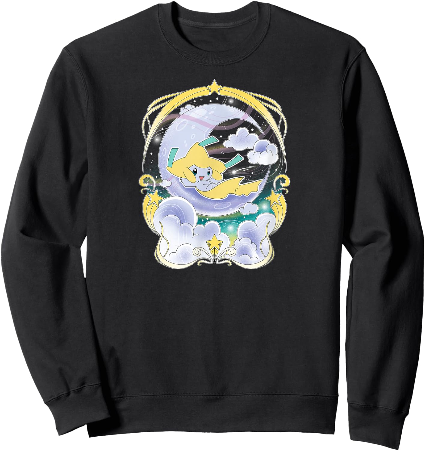 Pokémon - Jirachi Celestial Night Sky Moon Mythical Type Sweatshirt - Sweatshirt | Black