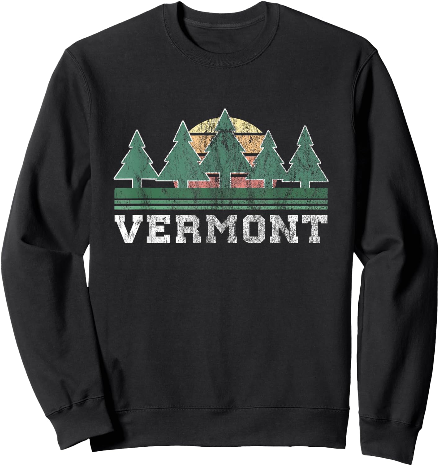 Vermont Retro Vintage Shirt Gift Men Women Kids Sweatshirt - Sweatshirt | Black