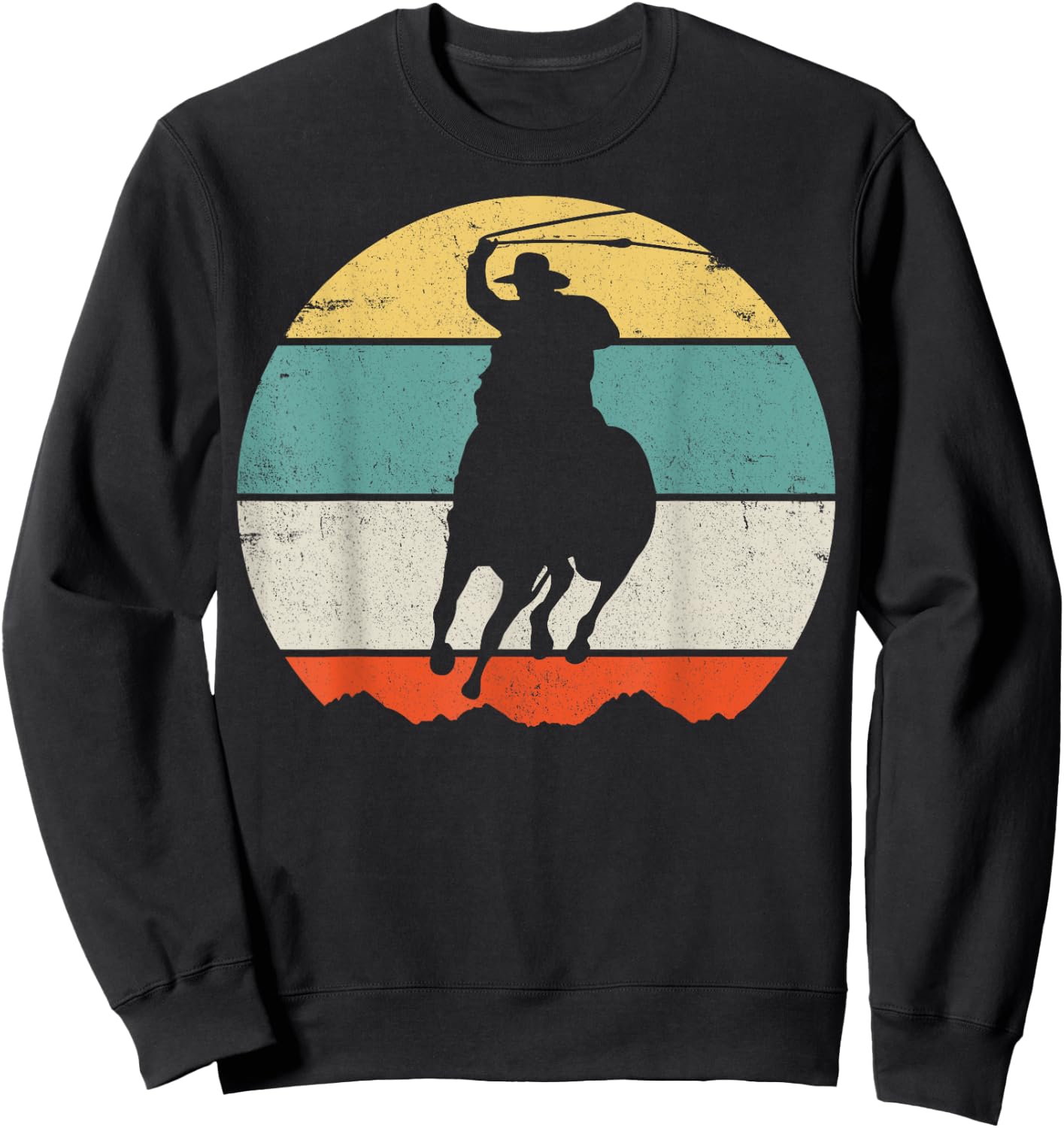 Horse Roping Cowboy Sweatshirt - Sweatshirt | Black
