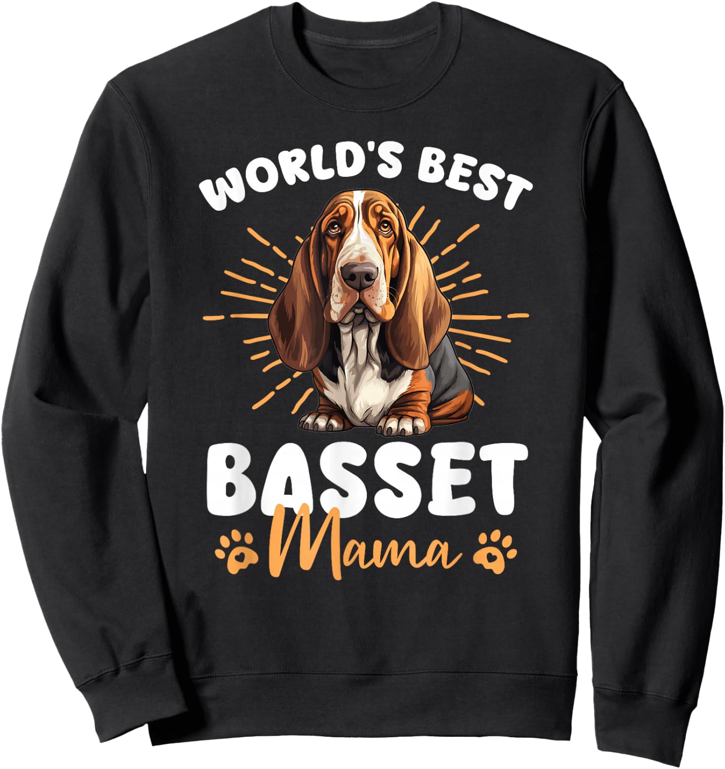 Basset Hound Groovy World's Best Basset Mama Sweatshirt - Sweatshirt | Black