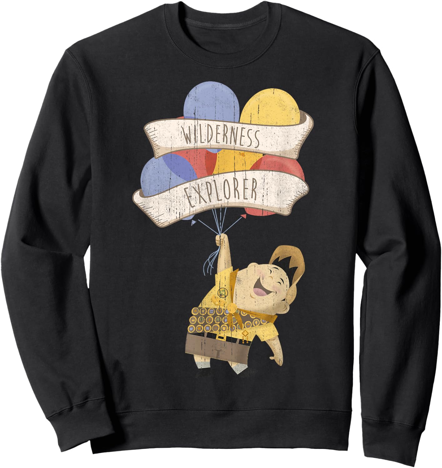 Disney Pixar Up Distressed Wilderness Explorer Russell Sweatshirt - Sweatshirt | Black