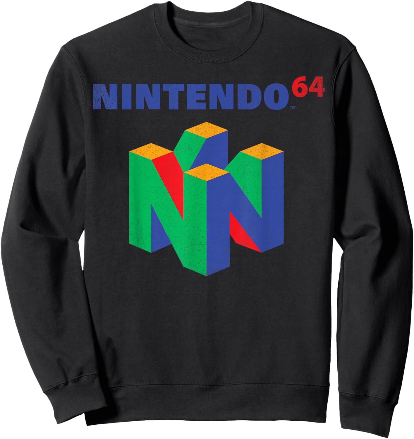 Nintendo 64 Classic Logo Retro Vintage Graphic Sweatshirt - Sweatshirt | Black