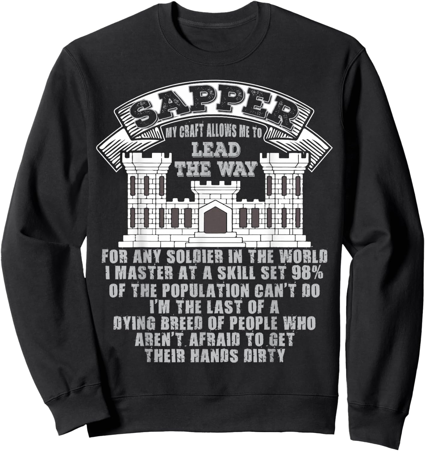 Combat Engineer Shirt for Sappers Sweatshirt - Sweatshirt | Black