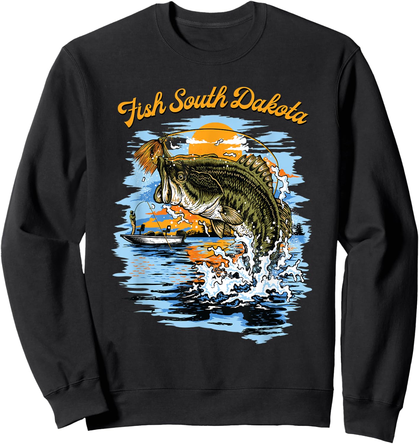 Largemouth Bass Fishing | Fish South Dakota Sweatshirt - Sweatshirt | Black