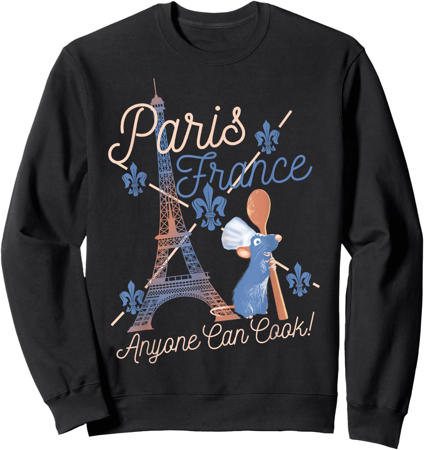 Disney Pixar Ratatouille Remy Paris France Poster Small Sweatshirt - Sweatshirt | Black