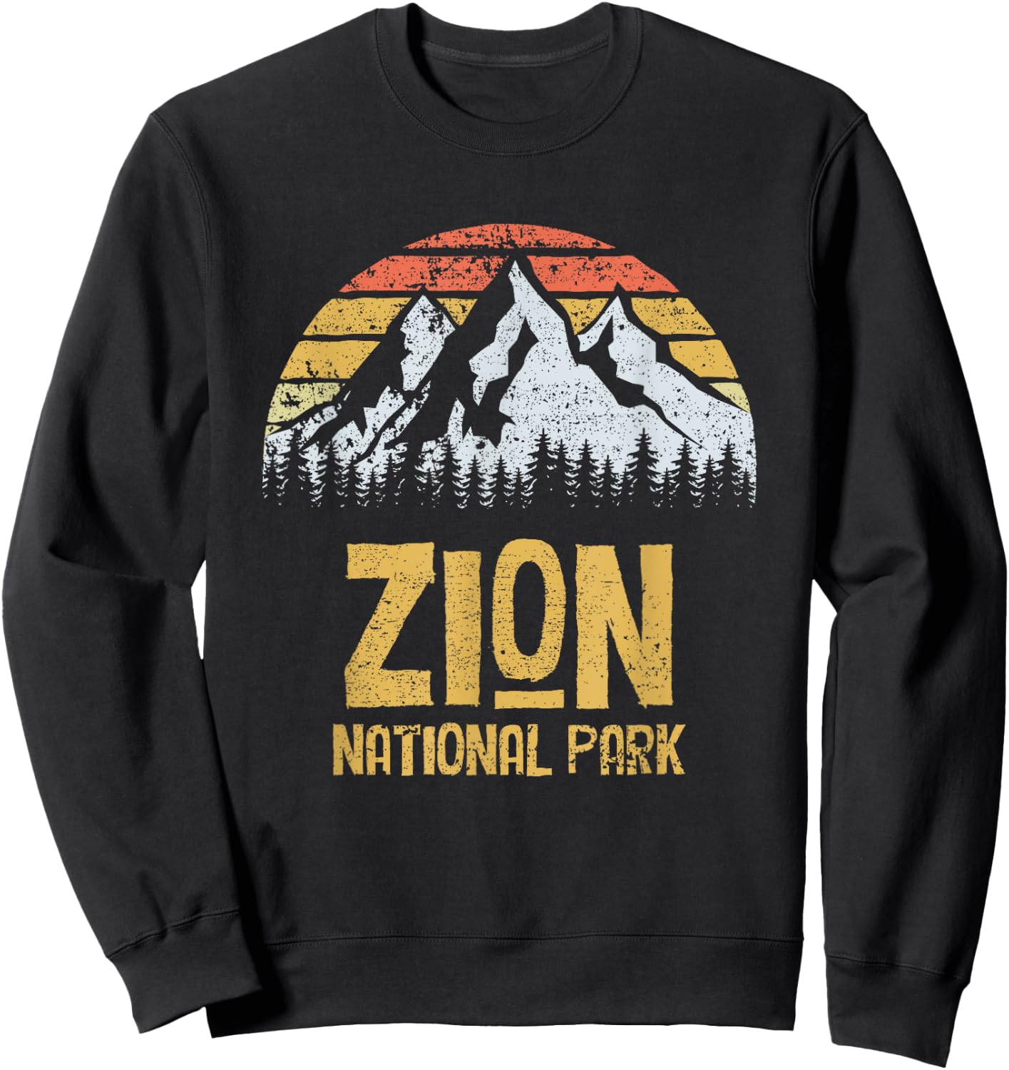 Vintage Retro Zion National Park T Shirt Sweatshirt - Sweatshirt | Black