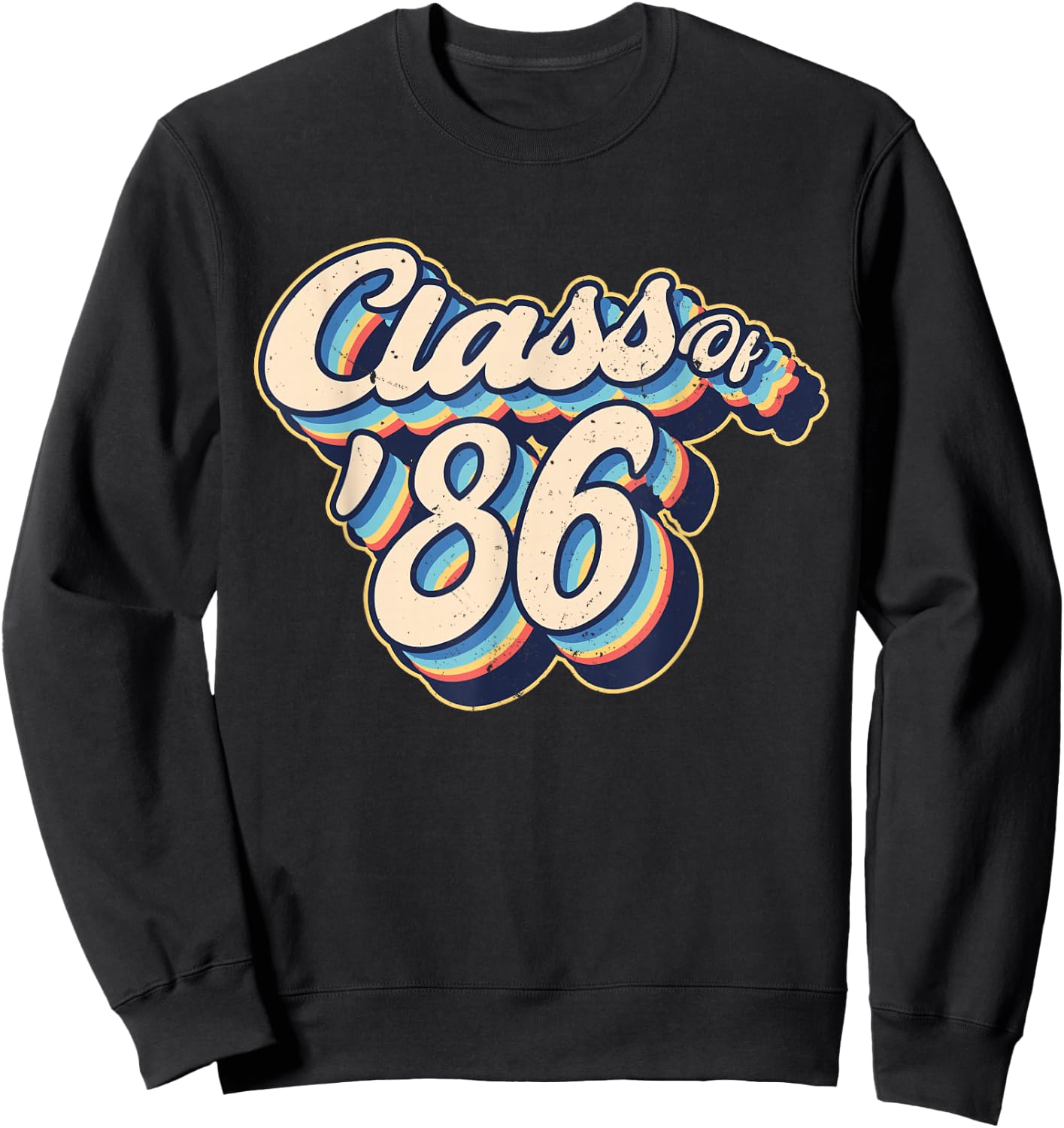 Vintage Class of 1986 Reunion High School Graduation Sweatshirt - Sweatshirt | Black