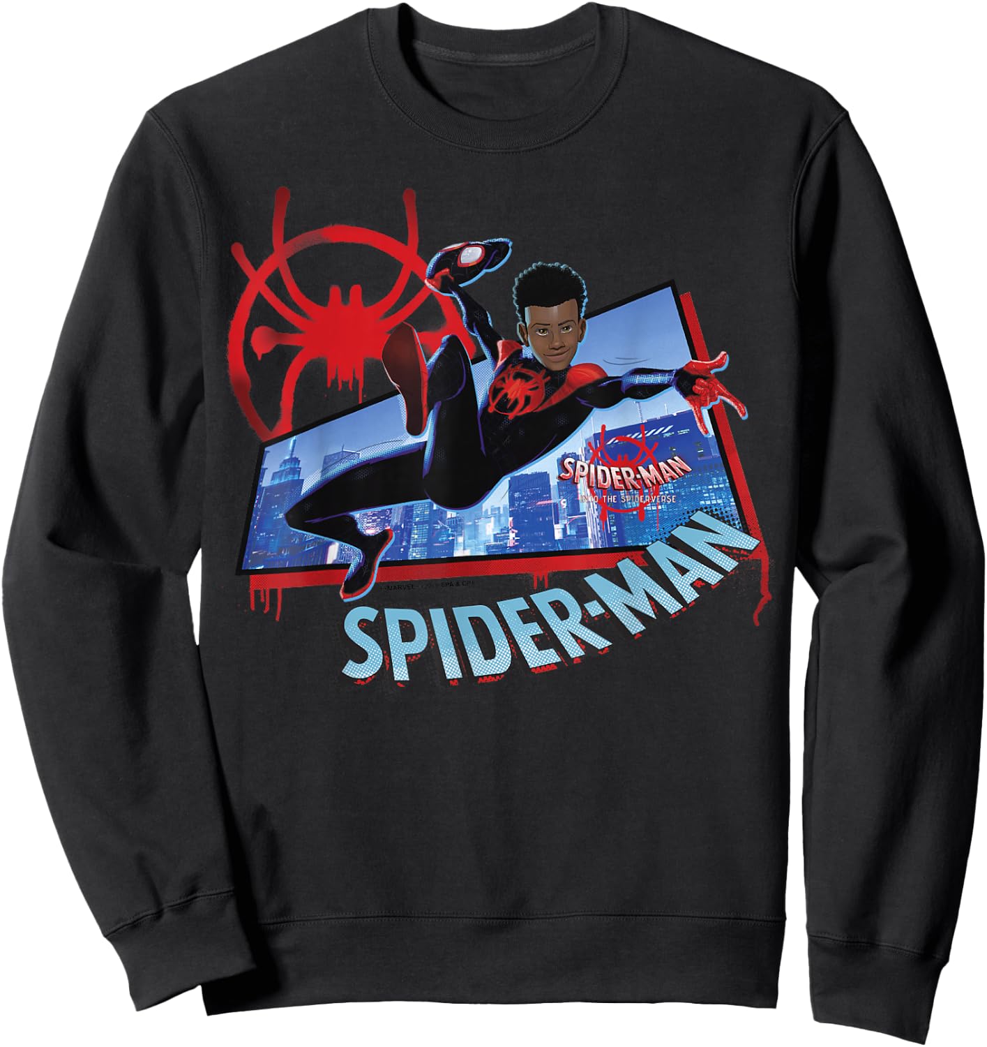 Marvel Spider-Man Into The Spider-Verse Miles Kick Sweatshirt - Sweatshirt | Black