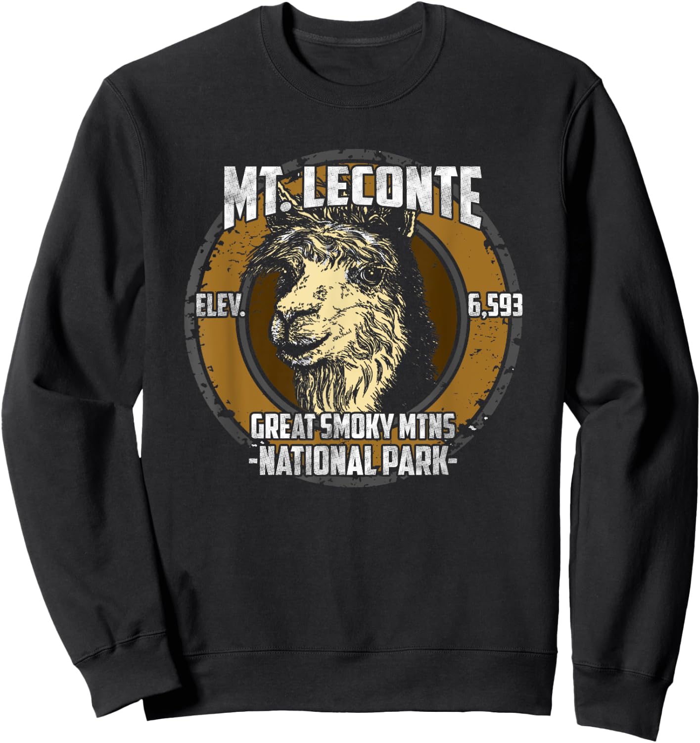 Mount Mt LeConte Llama Alpaca Smoky Mountains T Shirt Sweatshirt - Sweatshirt | Black