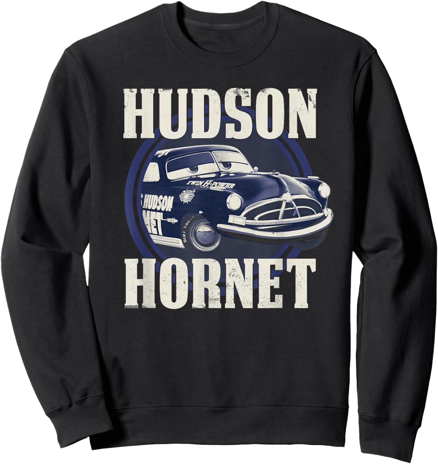 Disney Pixar Cars Hudson Hornet Vintage Race Car Badge Sweatshirt - Sweatshirt | Black
