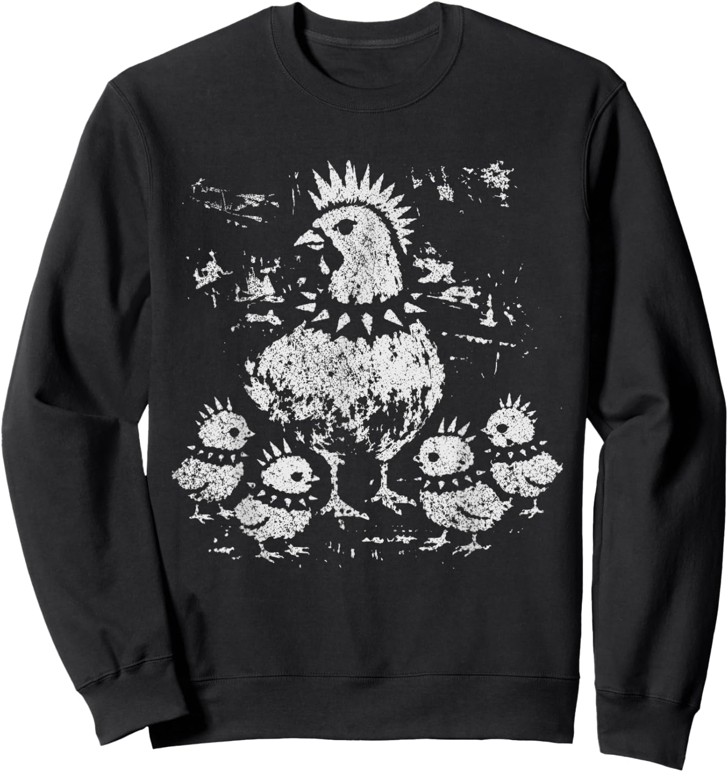 Punk Chicken Grunge Rebel Chicken Punk Rock Music Sweatshirt - Sweatshirt | Black