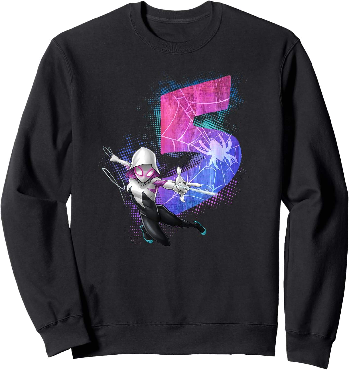 Marvel Ghost Spider Gwen Stacy 5th Birthday Graphic Sweatshirt - Sweatshirt | Black