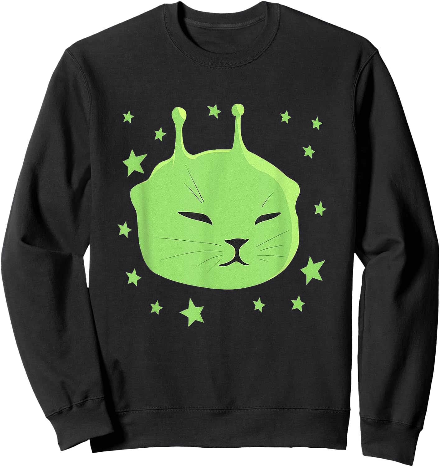 Alien Cat Meme Y2K Spaceship Space Kitty Silly Brainrot Sweatshirt - Sweatshirt | Black