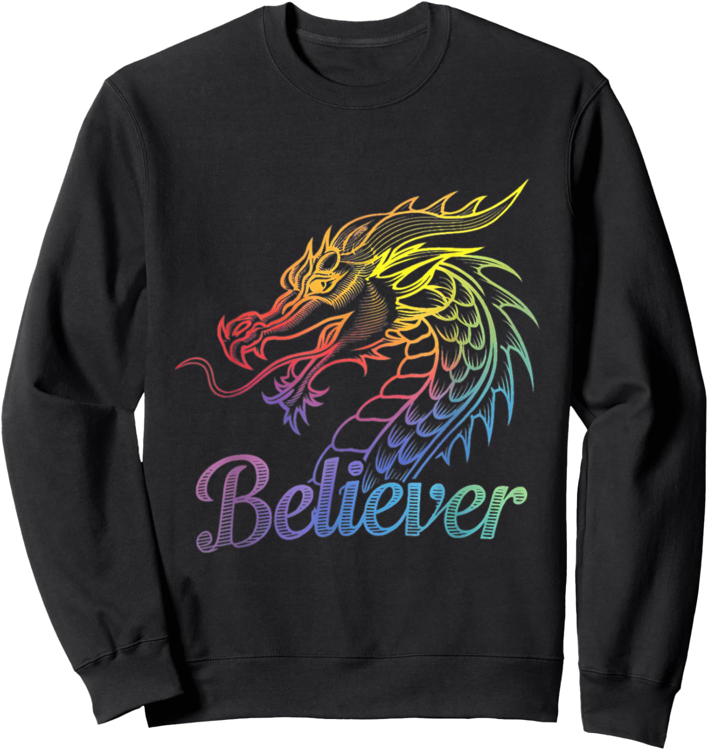 Vintage Dragon Believer - Imagine This Gift Dragon Fans Sweatshirt - Sweatshirt | Black