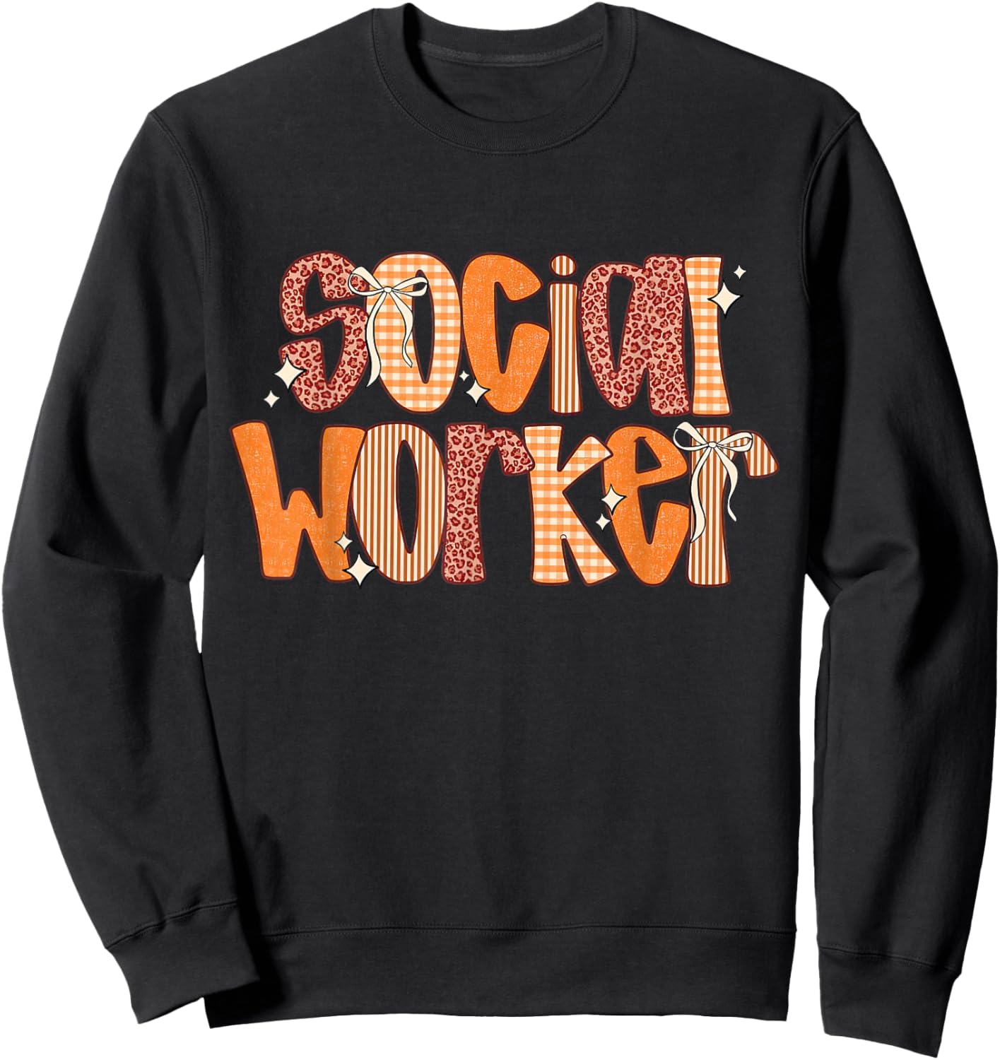 Fall Coquette Social Worker Advocate Support School Autumn Sweatshirt - Sweatshirt | Black