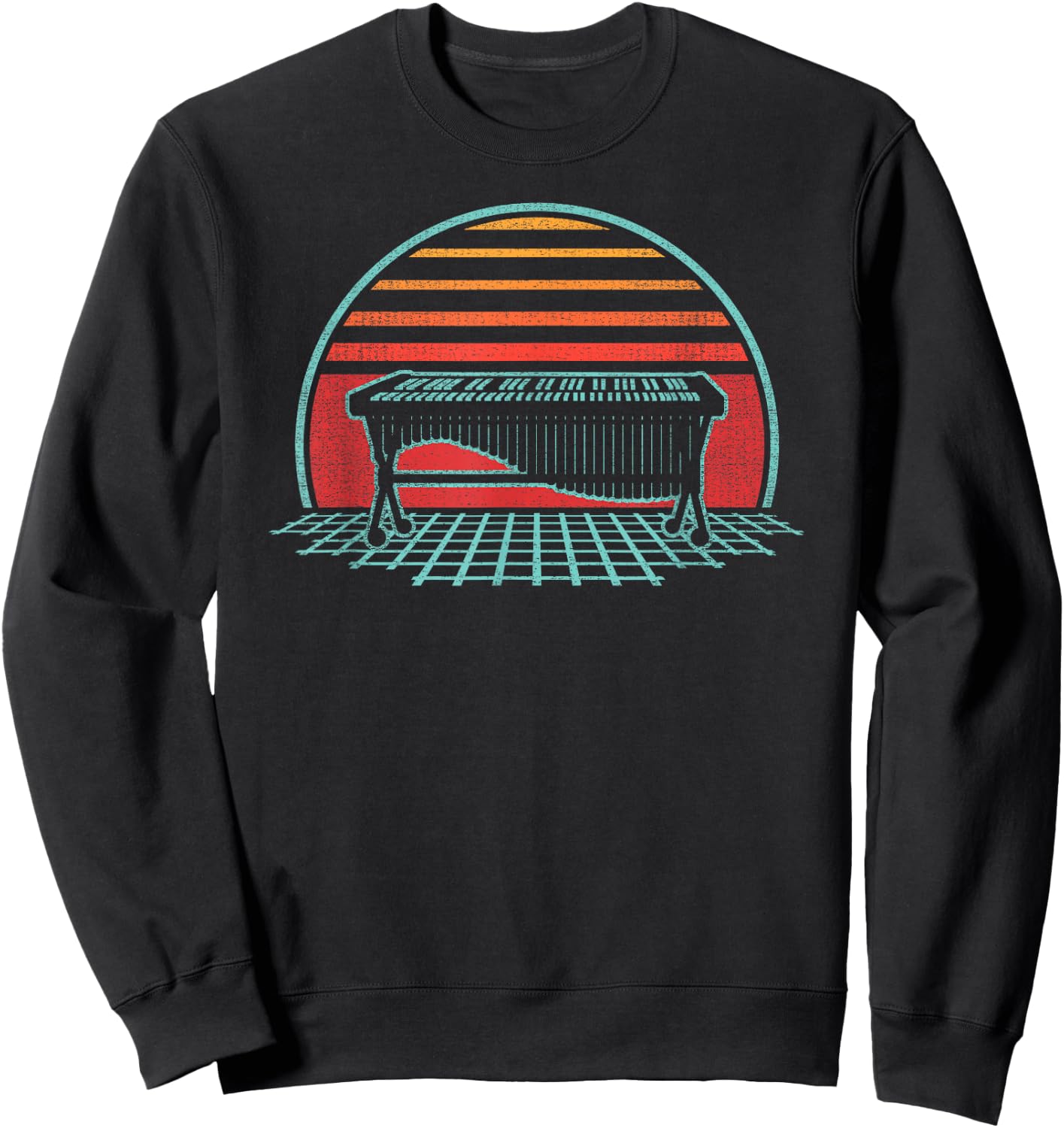 Marimba Retro Vintage 80s Style Player Musician Gift Sweatshirt - Sweatshirt | Black