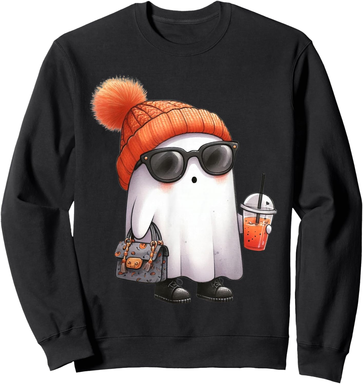 Ghost Halloween Party Costume Kids Sweatshirt - Sweatshirt | Black