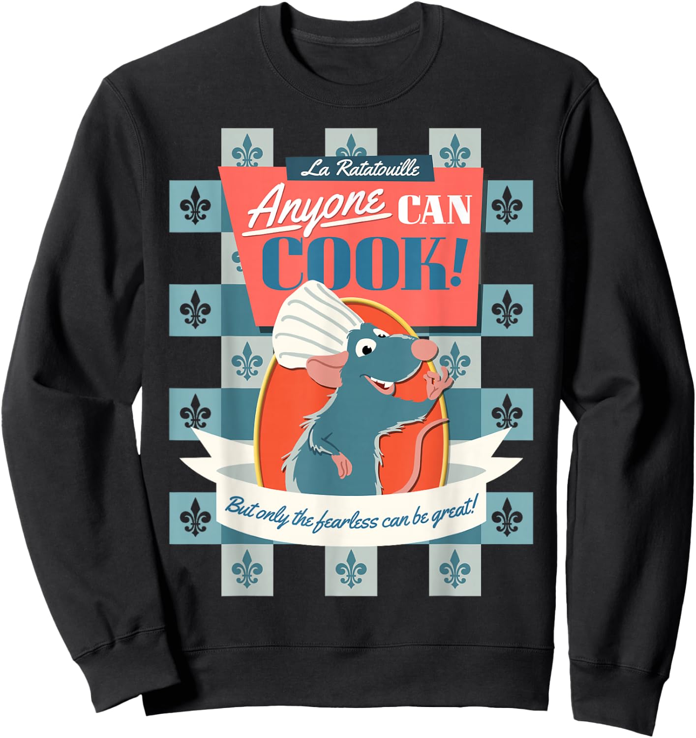 Disney Pixar Ratatouille Remy Anyone Can Cook Poster Small Sweatshirt - Sweatshirt | Black