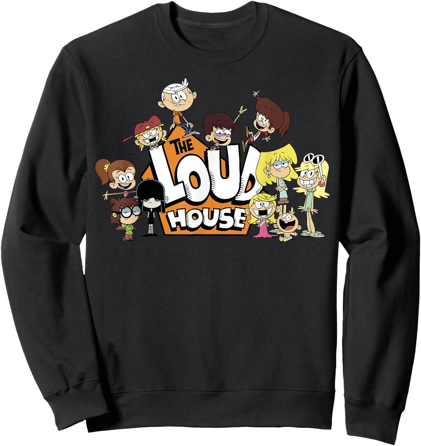 The Loud House Full Group House Logo Small Sweatshirt - Sweatshirt | Black