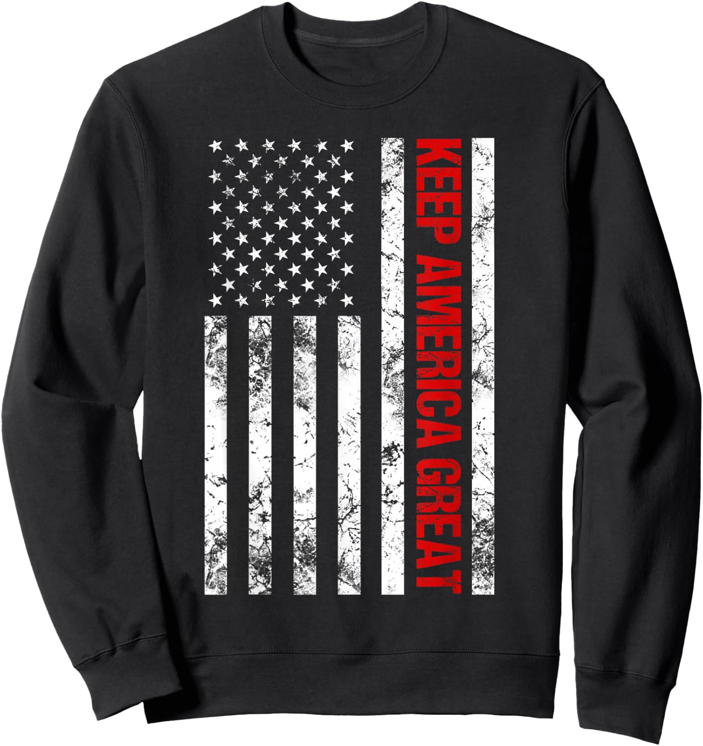 American Flag Keep America Great Sweatshirt - Sweatshirt | Black