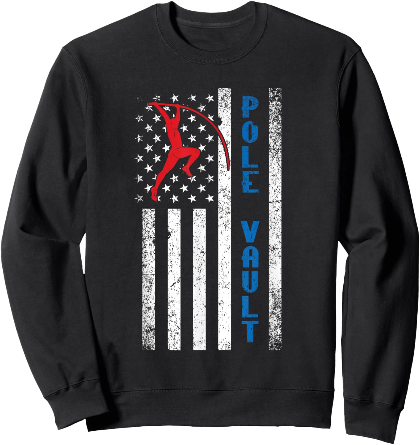 US Pole Vaulter American Pole Vault Flag United States Sweatshirt - Sweatshirt | Black