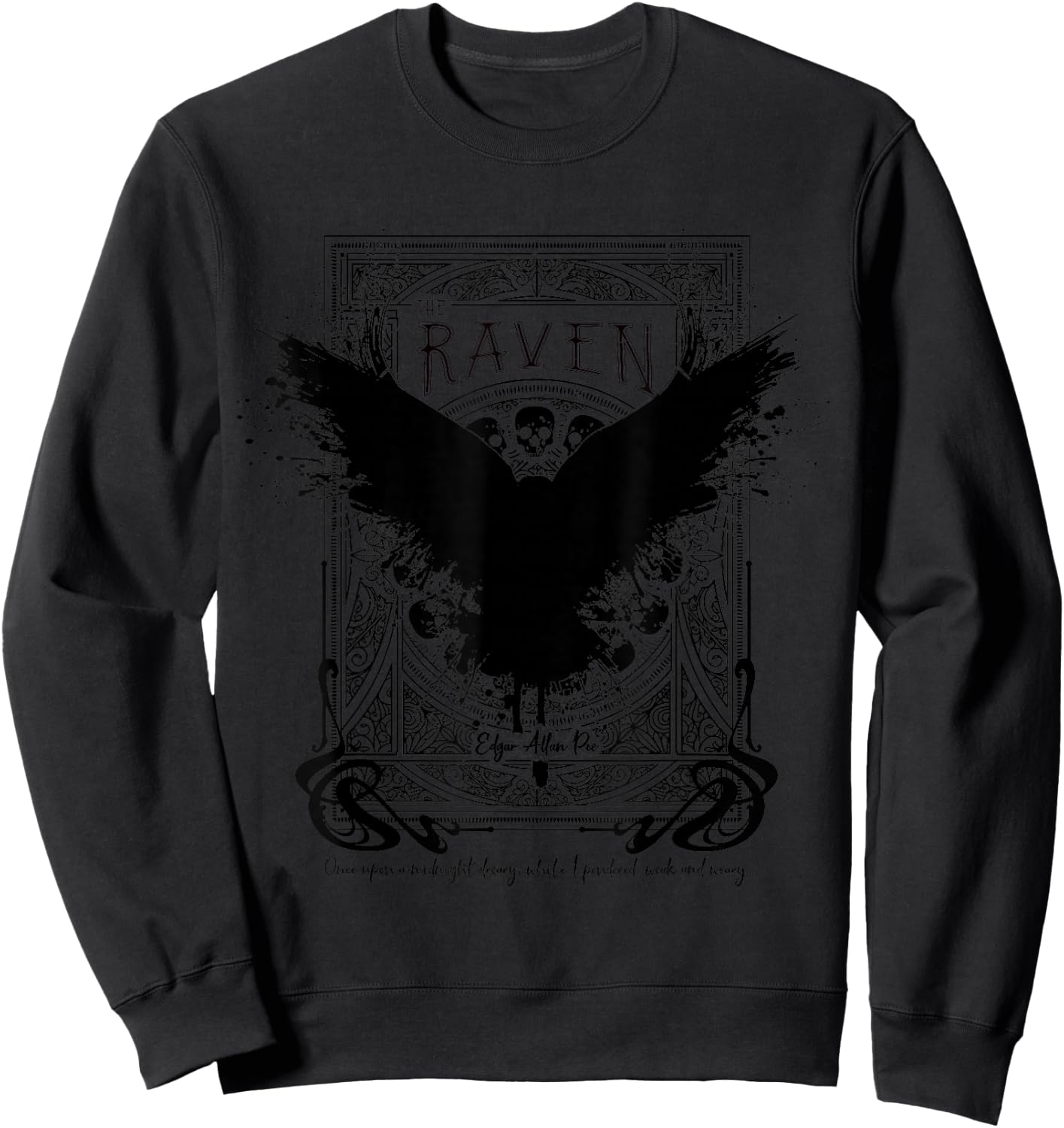 The Raven, Edgar Allan Poe, Fan Art and Gifts Sweatshirt - Sweatshirt | Black