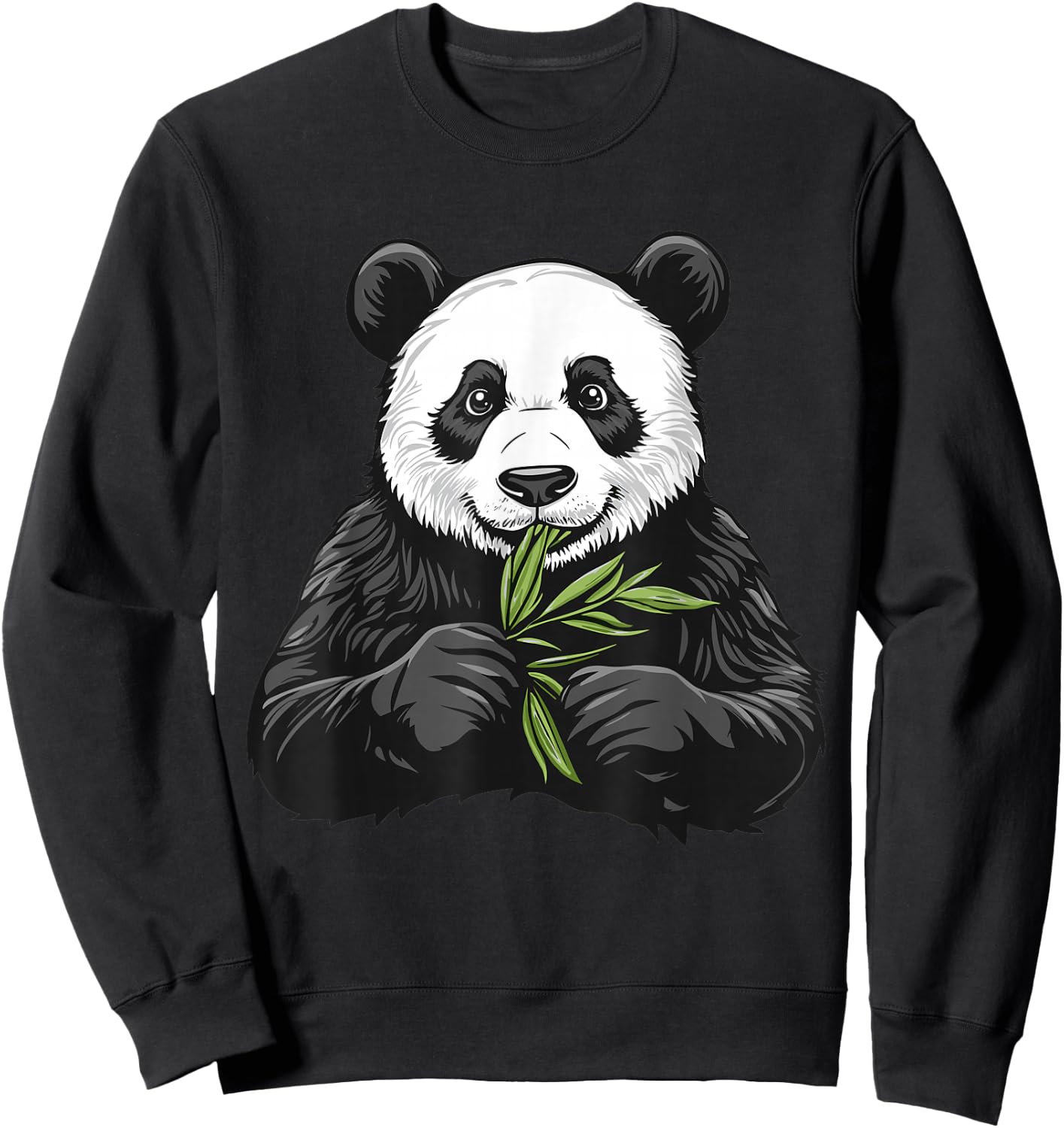 Panda bear with bamboo, Panda Bear Sweatshirt - Sweatshirt | Black