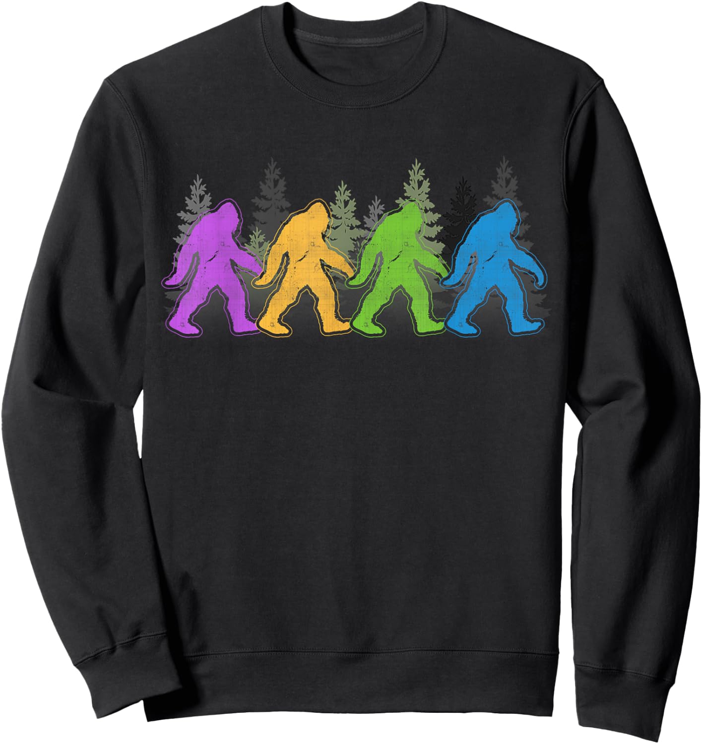 Bigfoot Yeti Sasquatch Funny Retro Novelty Gift Sweatshirt - Sweatshirt | Black