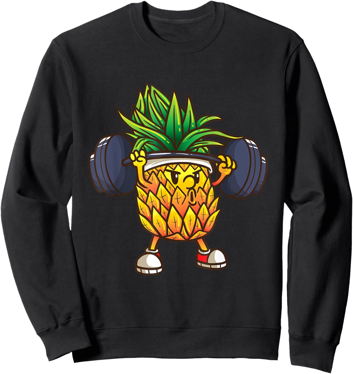 Funny Pineapple Powerlifting Weightlifting Gym Workout Girls Sweatshirt - Sweatshirt | Black