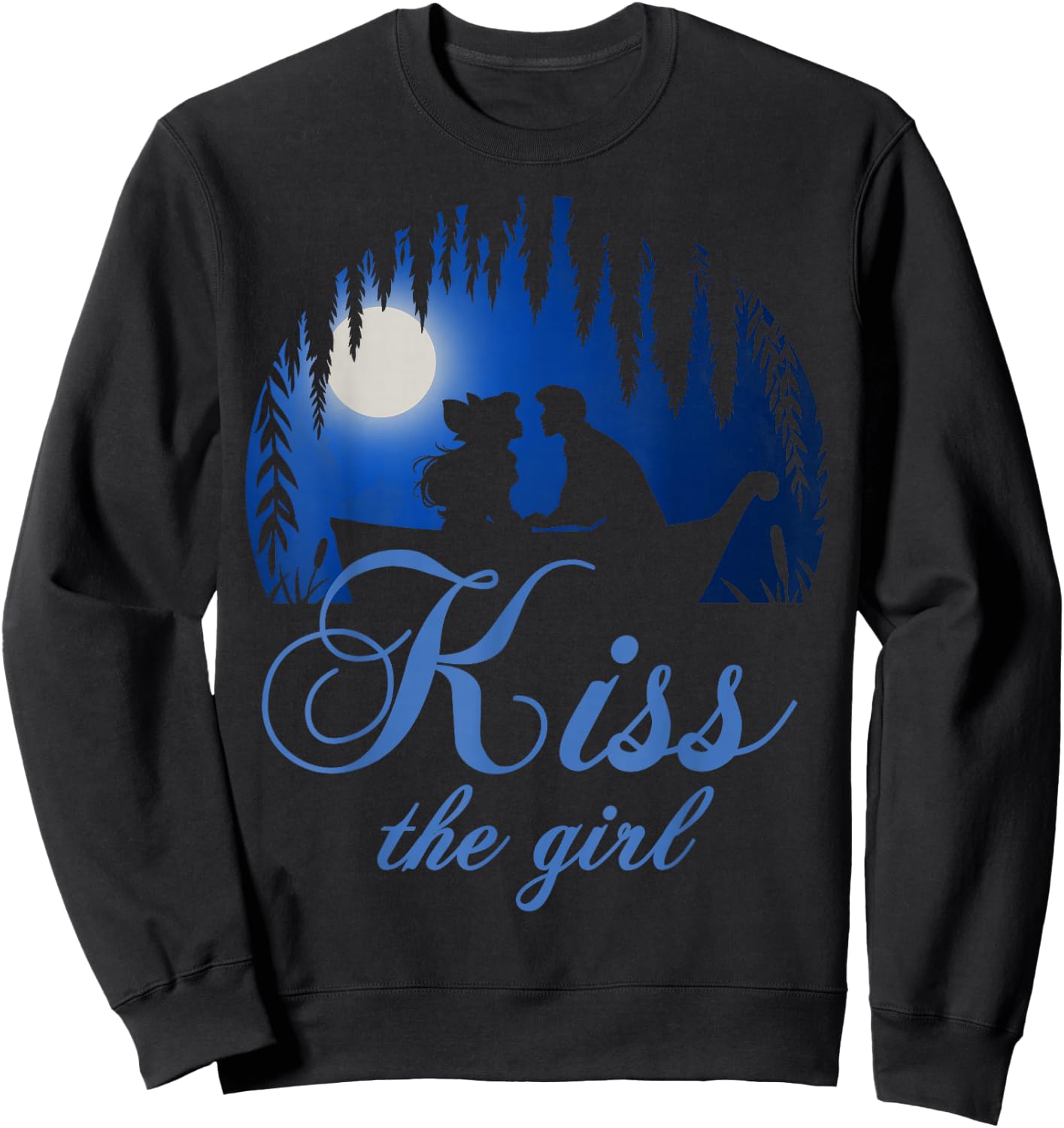 Disney Little Mermaid Ariel Eric Night Poster Kiss The Girl Sweatshirt - Sweatshirt | Black