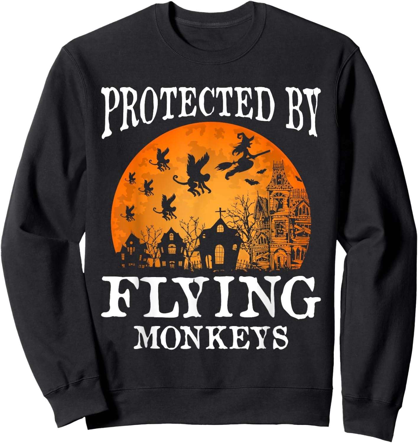 Protected by Flying Monkeys Party Sweatshirt - Sweatshirt | Black